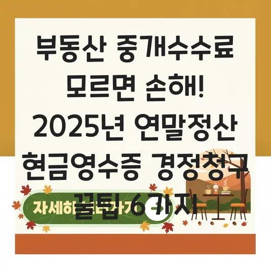 부동산 중개수수료 연말정산 현금영수증 발급 확인 및 소득공제 누락 시 경정청구 방법 대표 이미지