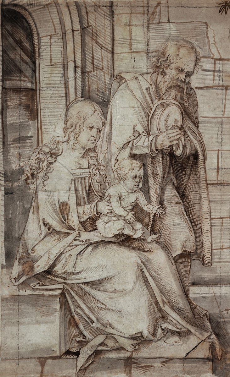Heilige Familie linker Teil einer Anbetung der Könige