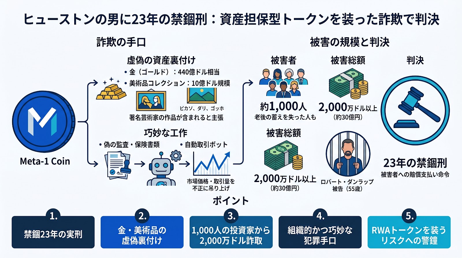 資産担保型トークンを装った詐欺でヒューストンの男に23年の禁錮刑