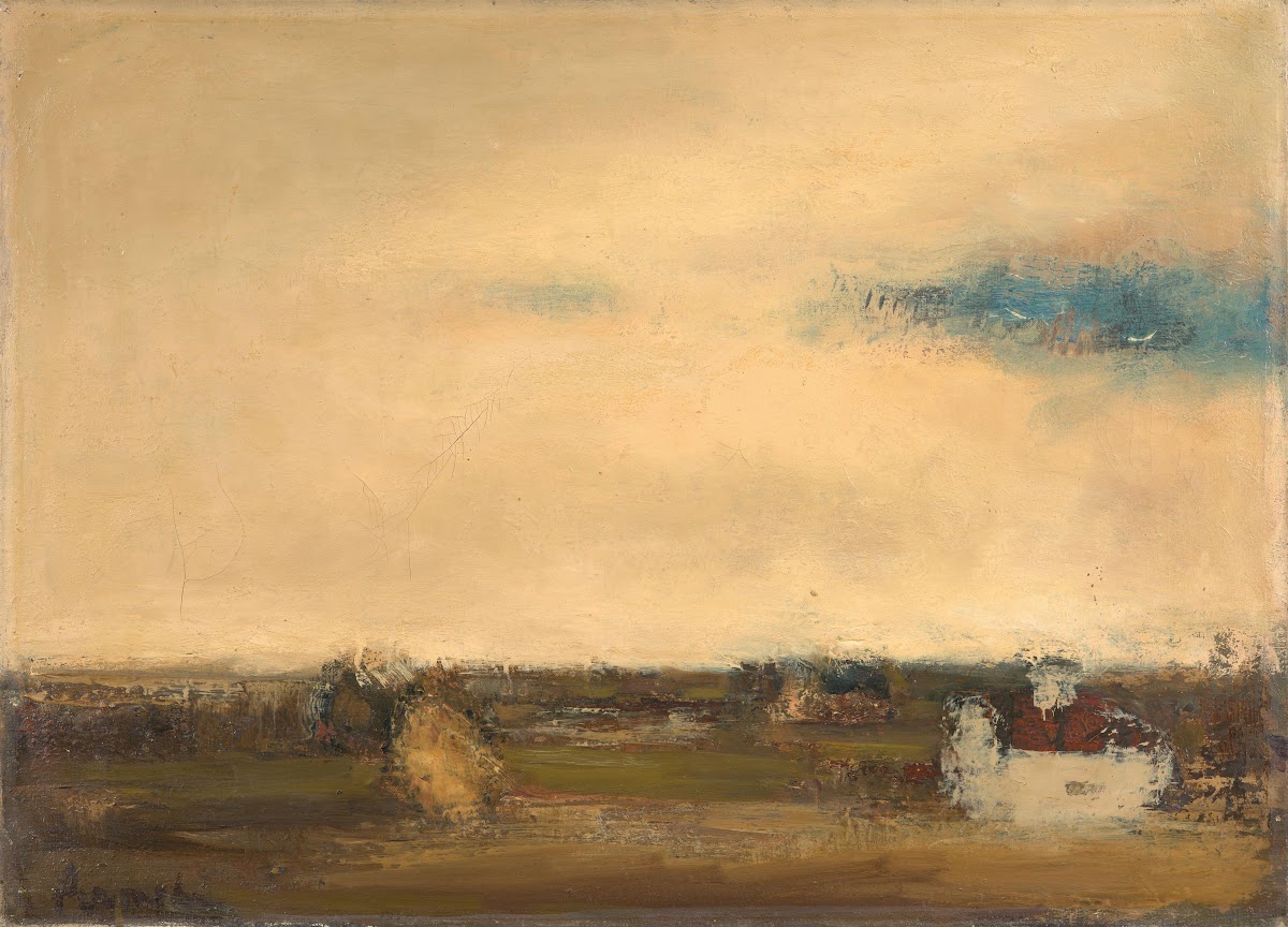 Landschaft mit weißem Haus
