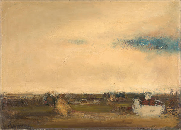 Landschaft mit weißem Haus