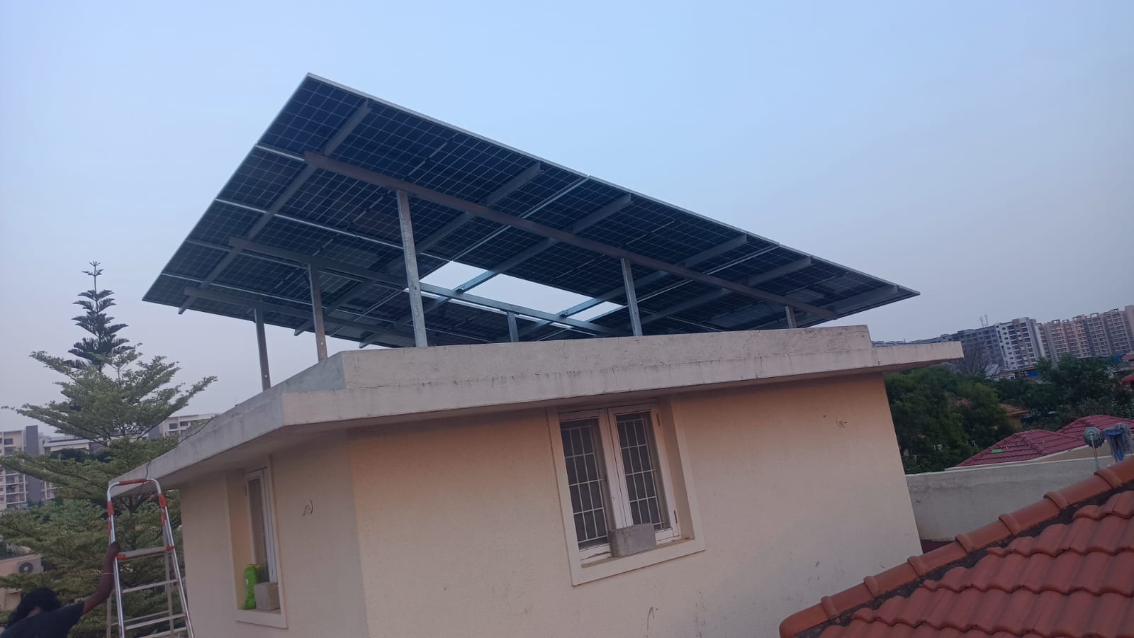 Solar installation at Adarsh Palm Retreat Bellandur