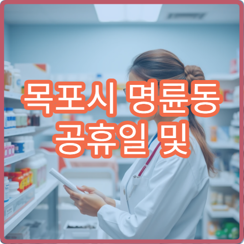 목포시 명륜동 공휴일 및 대체공휴일 당번 약국 정보 정리