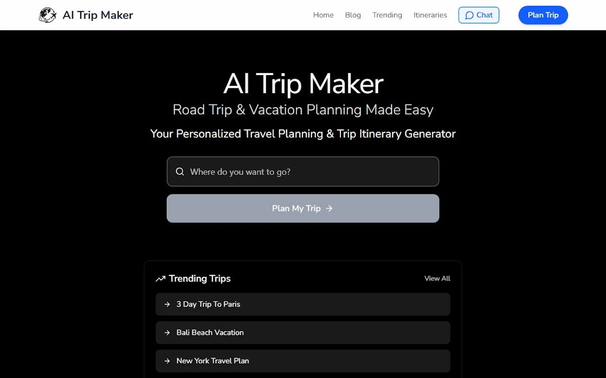 Captura de AI Trip Maker