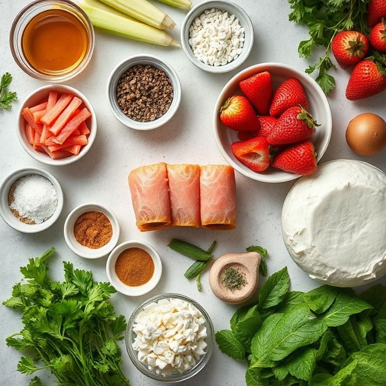 Ingredients for Strawberry Cheesecake Sushi Rolls (Fun Dessert Idea) – Easy 15-Minute Treat