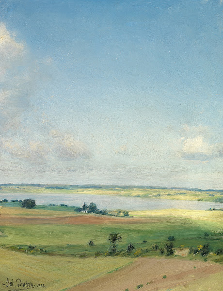 Udsigt over bakket landskab høj himmel 1888