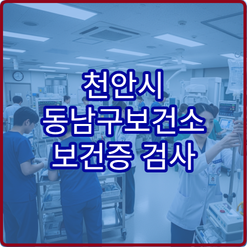 천안시 동남구보건소 보건증 검사 비용과 발급 기간 정리