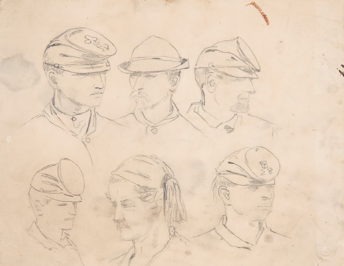 Six Studies of Soldiers Heads 1864