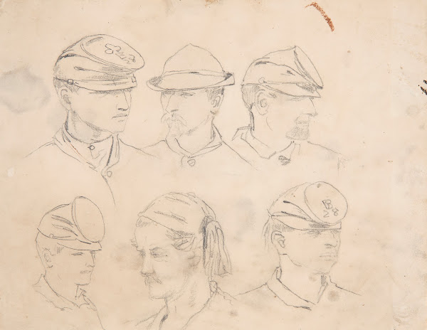 Six Studies of Soldiers Heads 1864