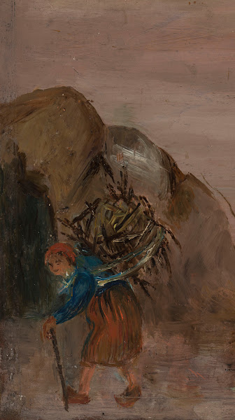 Little girl carrying brushwood 1920