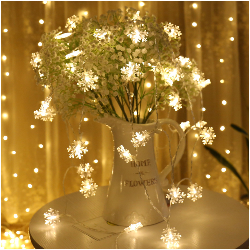 LED Snowflake String Lights, battery-operated, Model YL-XH