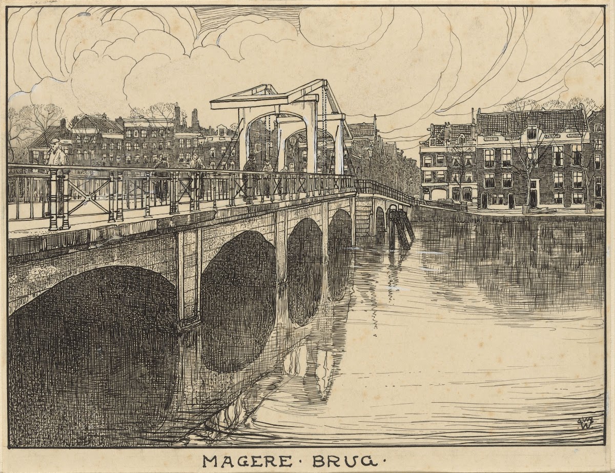 De Magere Brug te Amsterdam 20th century