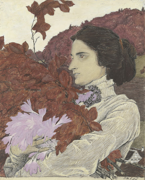 Woman with a flower bouquet