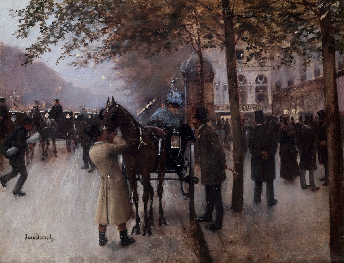 Le boulevard des Capucines le soir devant le Café Napolitain 1880