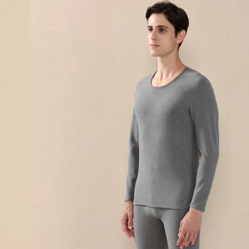 Thermal set made of wool and silk, brushed on both sides