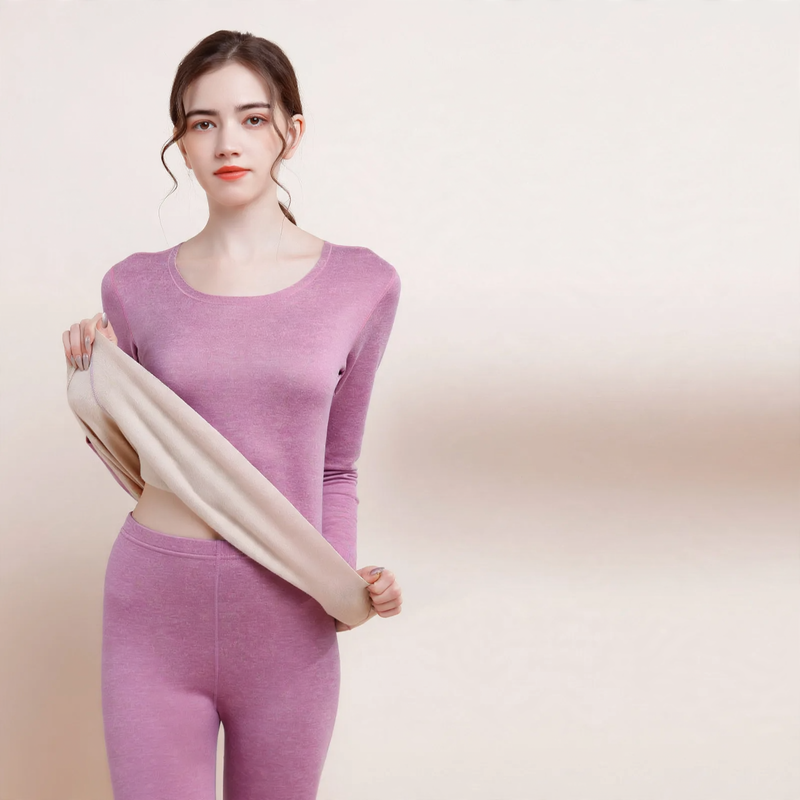 Thermal underwear set for men and women, crew neck