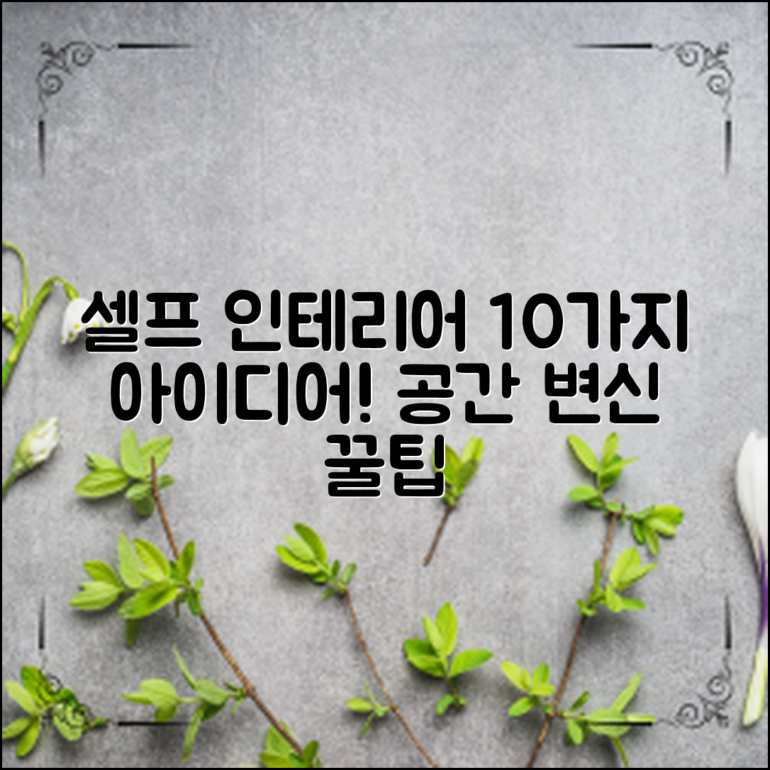 셀프인테리어아이디어: 10가지로 공간 변신하기!