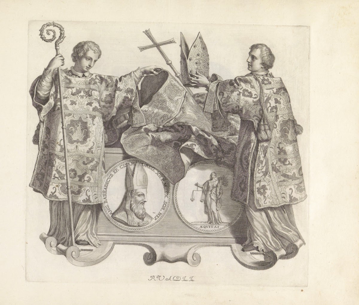 Portret van Angelo Barbarigo en twee diakens 1673 1743