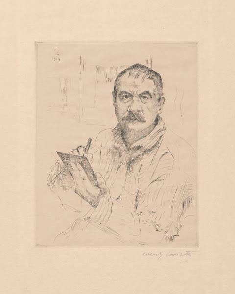 Selbstbildnis radierend 1909