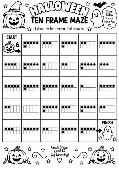 Halloween Ten Frame Maze