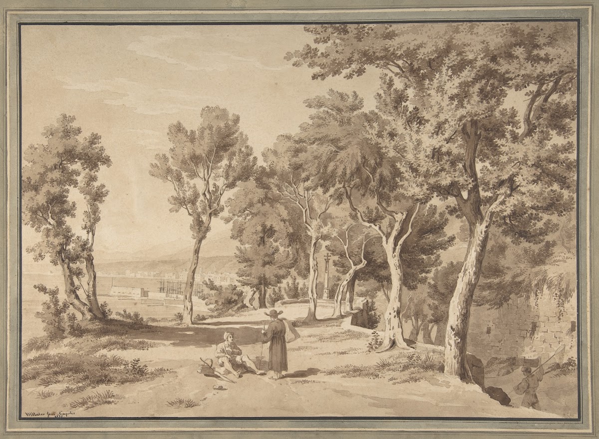 Figures in a Grove above the Bay of Naples 1820