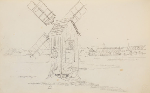 Landskab med mølle 1833