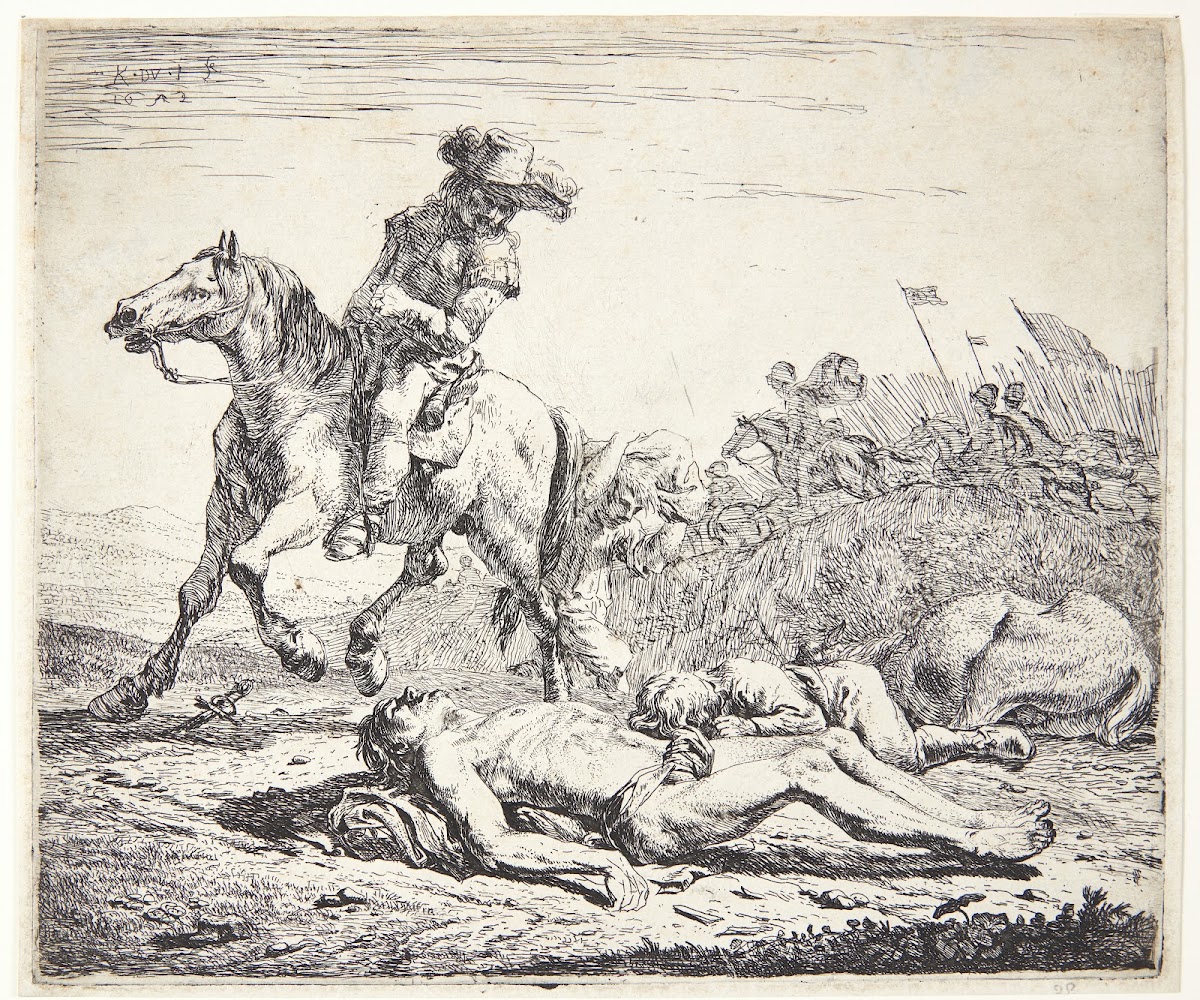 Tre grise liggende ved en svinesti 1652