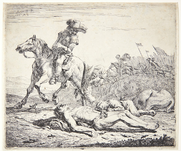 Tre grise liggende ved en svinesti 1652
