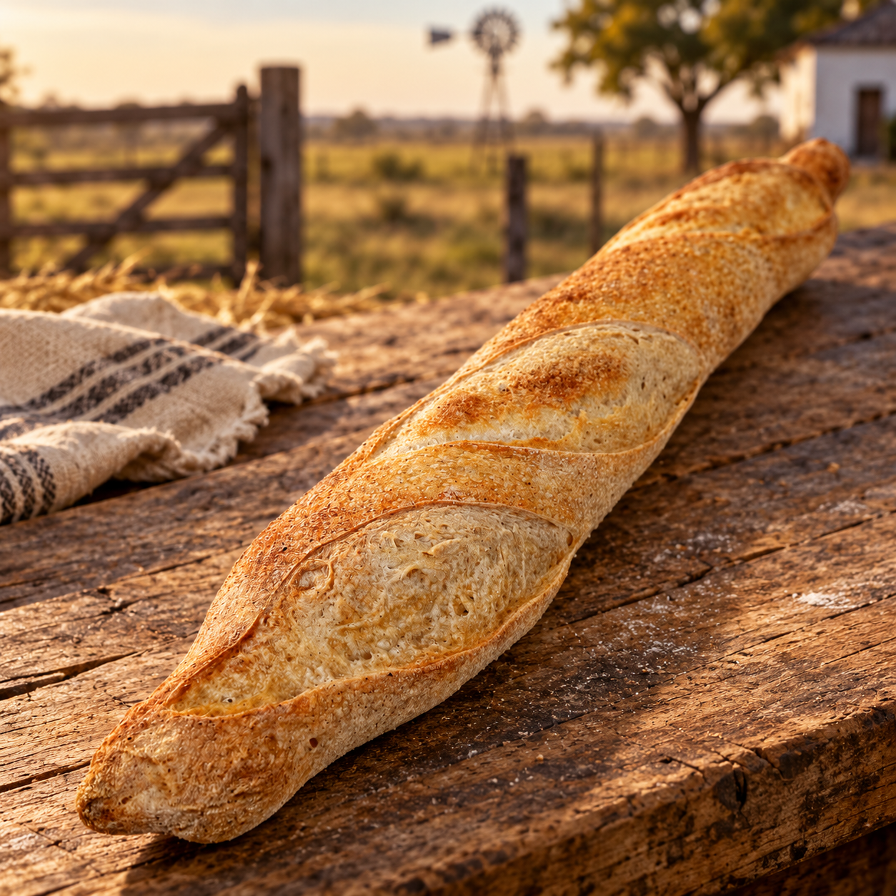 Baguette Casera de Masa Madre con Harina Orgánica