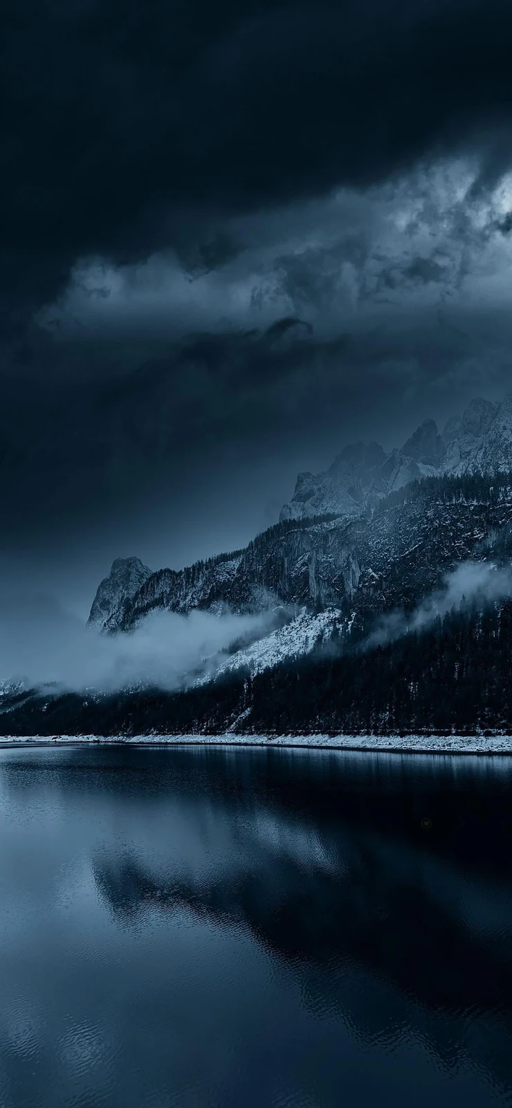 Moody Dark Blue Mountain Landscape - Landscape Photography Full HD iPhone Wallpaper (1284x2778)