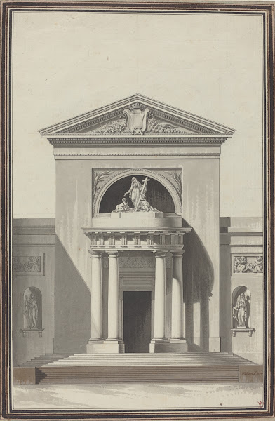 Facade For A Church With A Sculpture Representing Faith C 1768