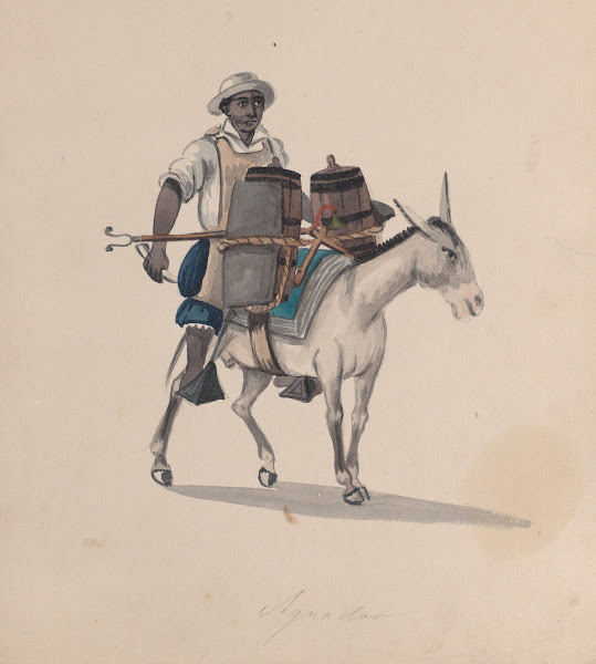 A watercarrier riding a donkey ca 1848