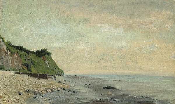 Cliffs on the Sea Coast Small Beach Sunrise Falaise au bord de la mer vu Petite