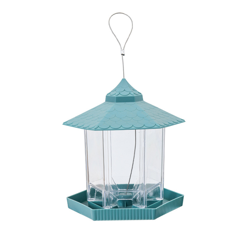 Hanging bird feeder for outdoor use
