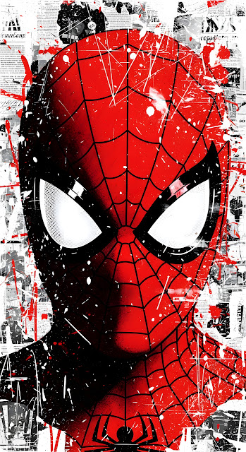 Spiderman Graffiti Art Grunge Comic Book Portrait - Free mobile Wallpaper
