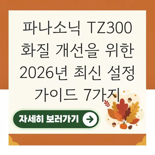 파나소닉 tz300 화질 개선을 위한 설정