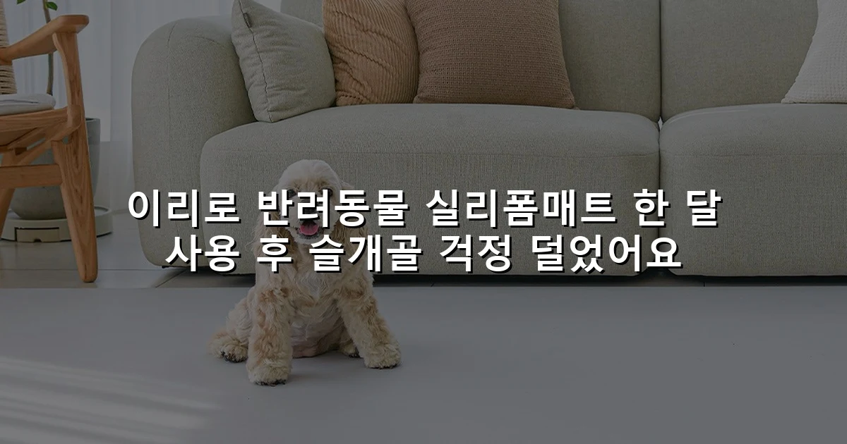 이리로 반려동물 실리폼매트 한 달 사용 후 슬개골 걱정 덜었어요