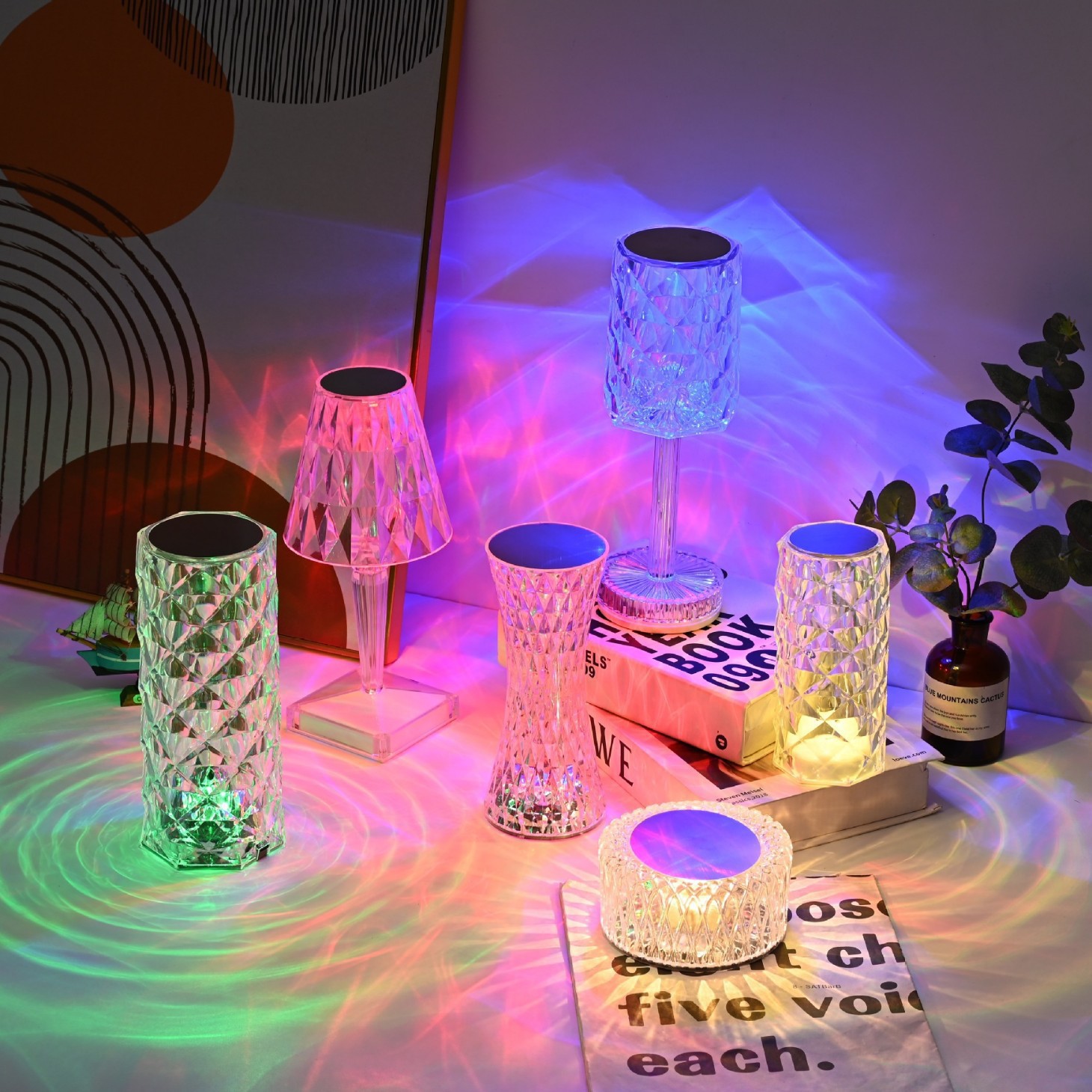 LED-Kristallleuchte mit Farbwechsel und Fernbedienung