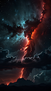 Cosmic Volcanic Storm Nebula Fantasy Art