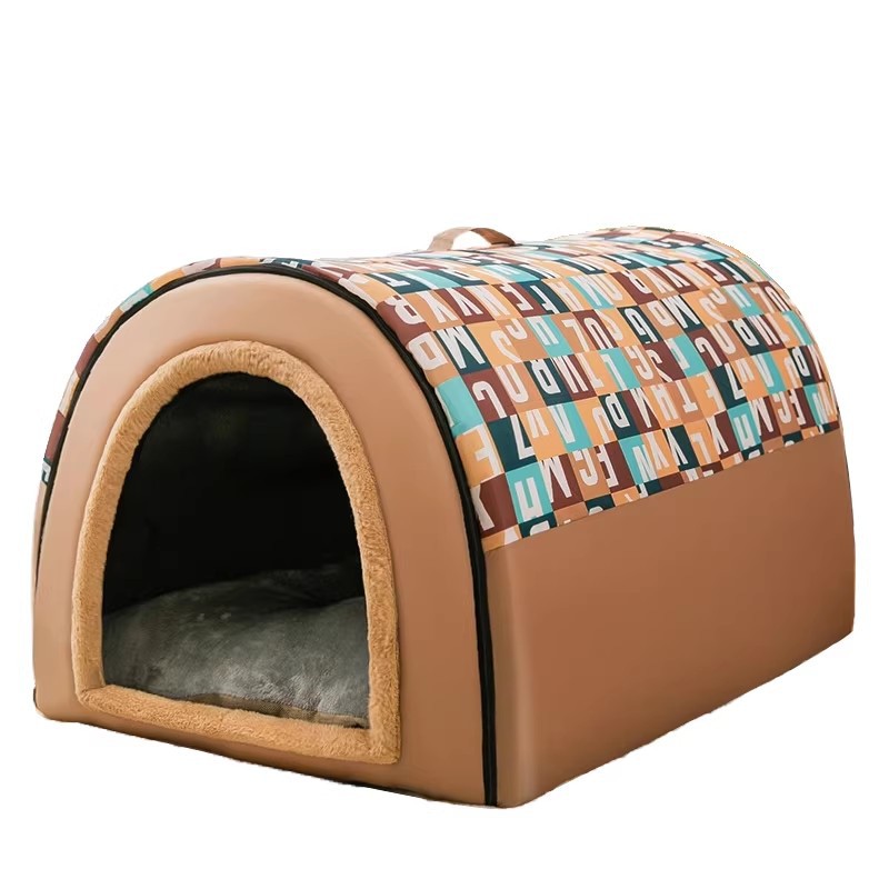 Weatherproof pet bed with arch roof