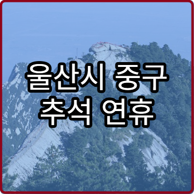 울산시 중구 추석 연휴 정형외과 진료 가능한 곳 정리