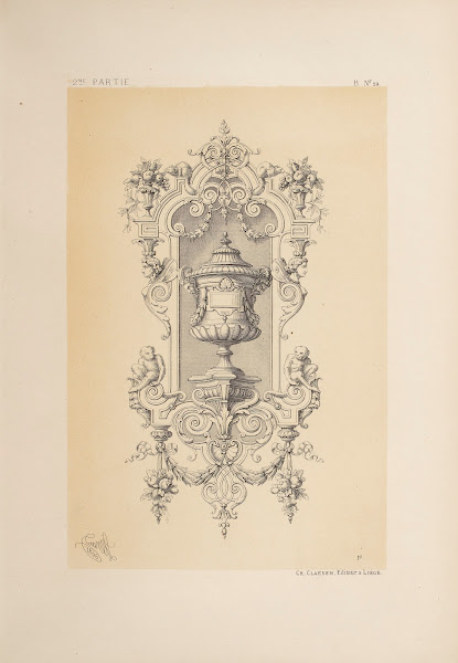 Cadre De Miroir Et Vase ManièRe De Marot 1866