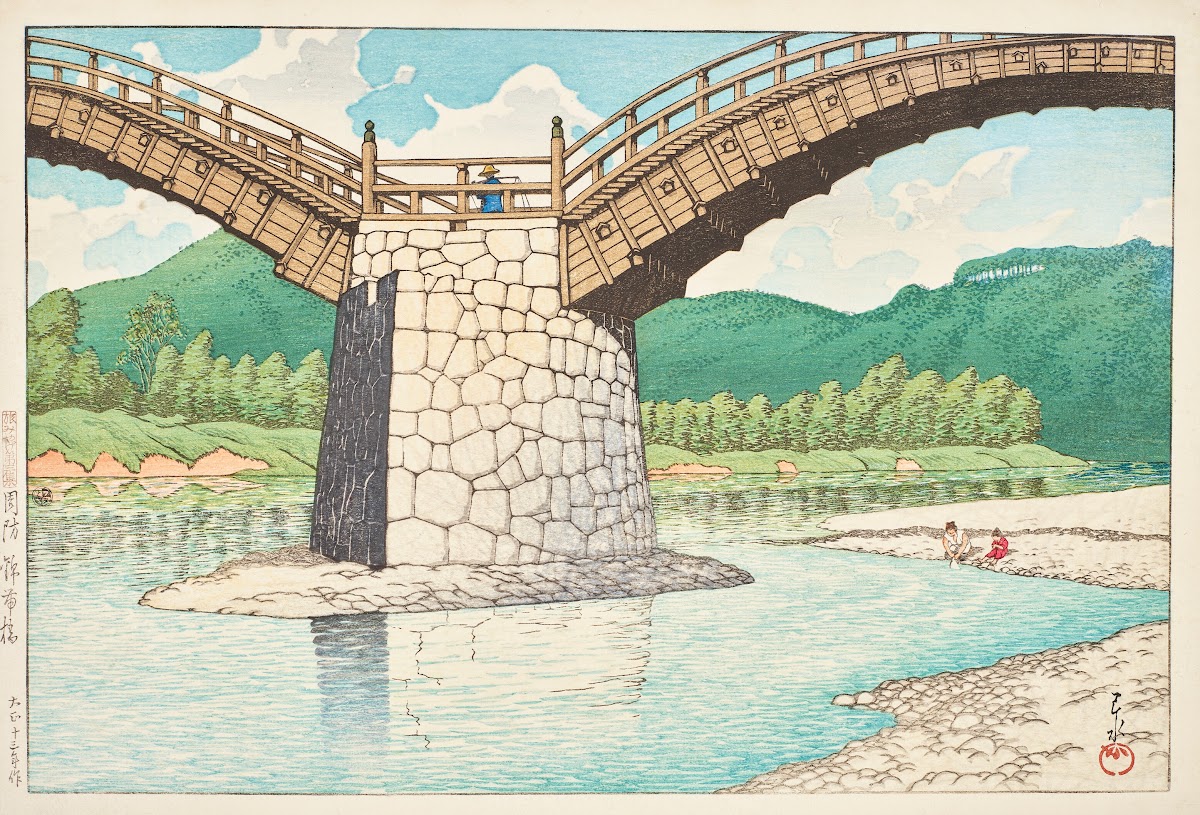 Suo Kintaikyo The Kintai Bridge in Suo Province 1924