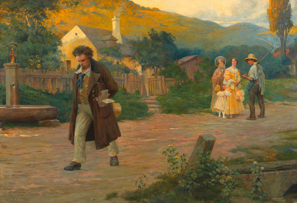 Der einsame Meister Beethoven auf einem Spaziergang in der Nähe Wiens 1908