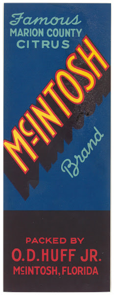 McIntosh Brand Citrus Label 1930 1950