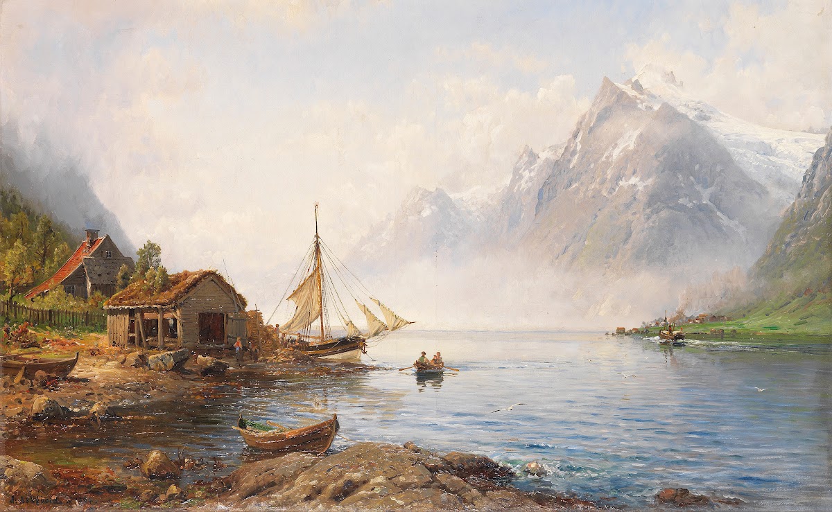 Norwegischer Fjord Sognefjord 1894