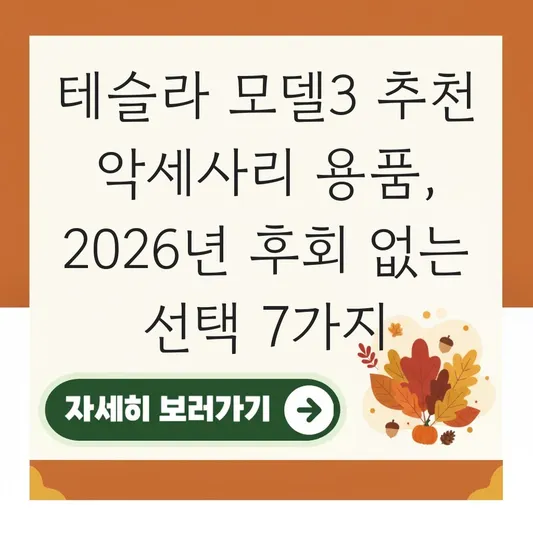 테슬라 모델3 추천 악세사리 용품