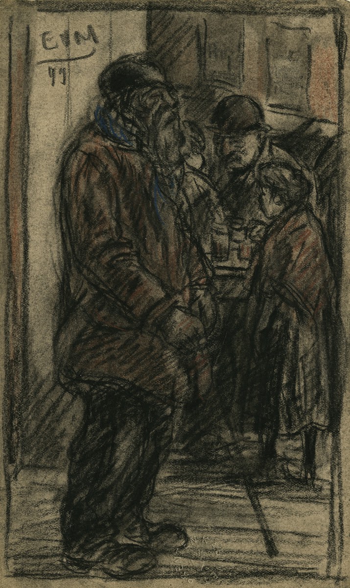 Een oude bedelaar in een havenkroeg 1899
