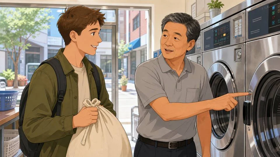 Beginner Korean conversation: using a laundromat