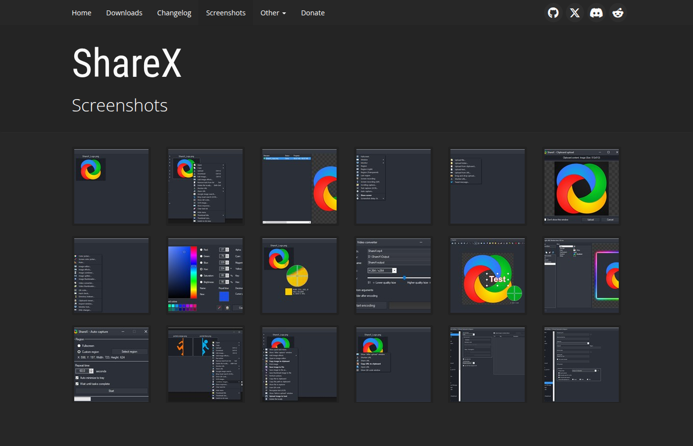 ShareX 기능 미리보기